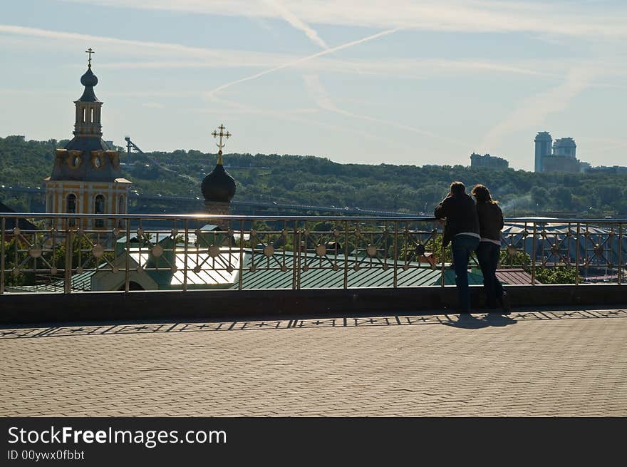 Couple looking at the city