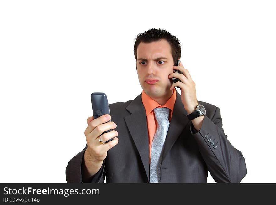 Man with two phones