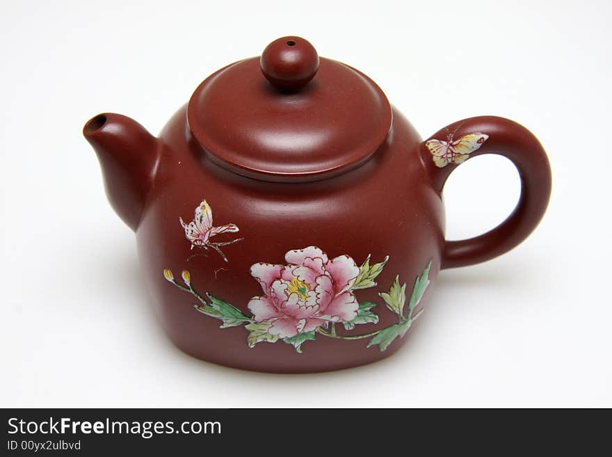 My teapot isolated on white background,also called zisha teapot in China.