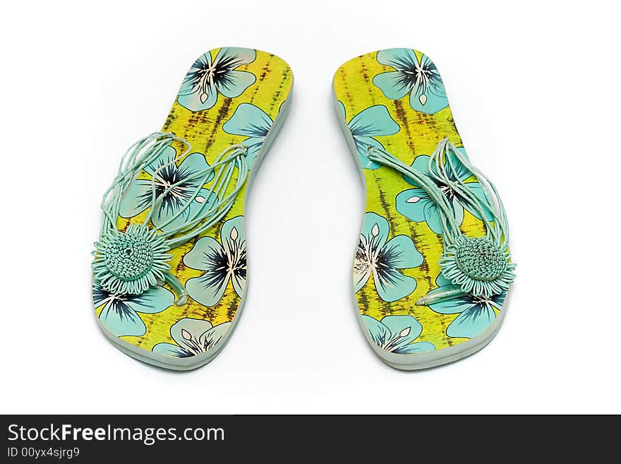 Sandals slippers on the white background (with clipping path). Sandals slippers on the white background (with clipping path)