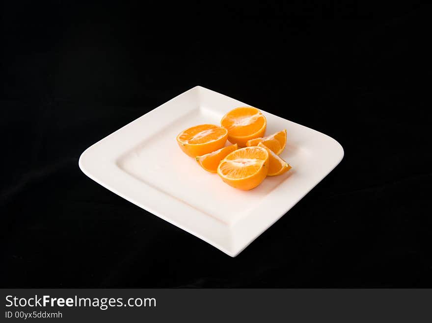 A plate of fresh orange