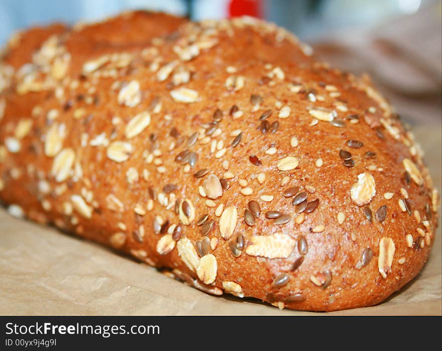 Rye bread, strewed pips and corns