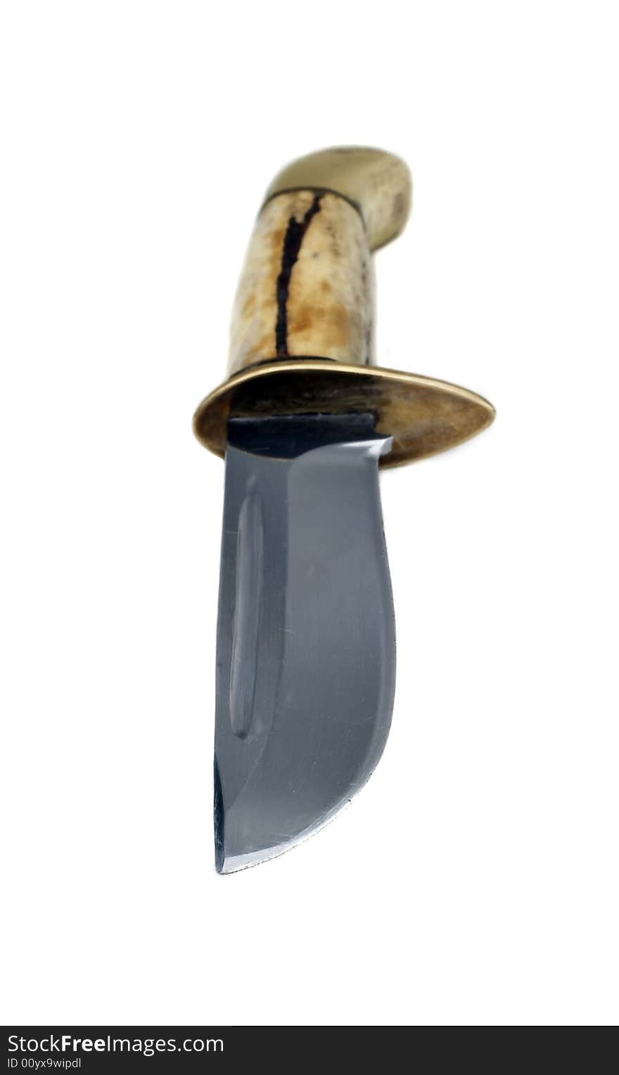 Handmade hunting knife with bone handle. Handmade hunting knife with bone handle