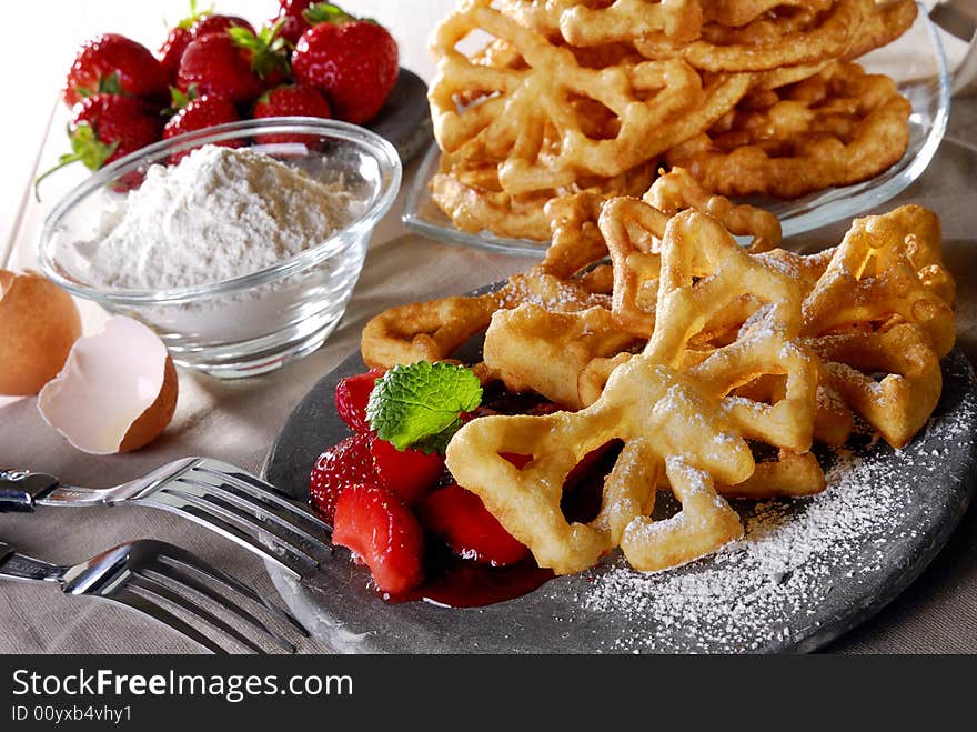 Waffle With Strawberries