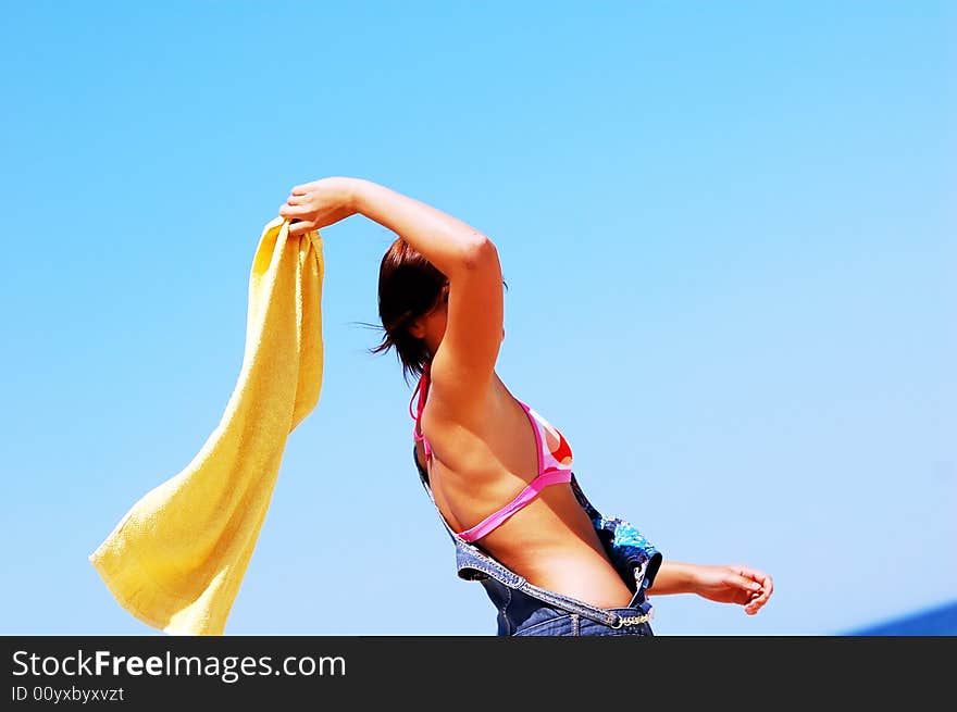 Young attractive woman enjoying summertime. Young attractive woman enjoying summertime