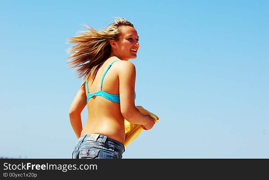 Young attractive woman enjoying summertime. Young attractive woman enjoying summertime