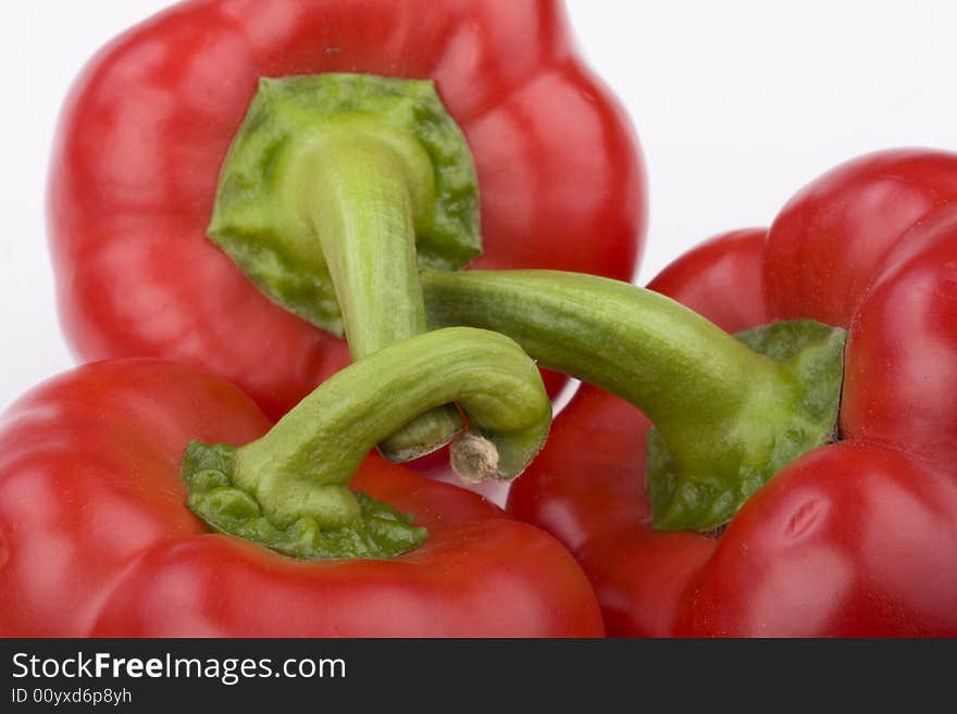 Red pepper on white background