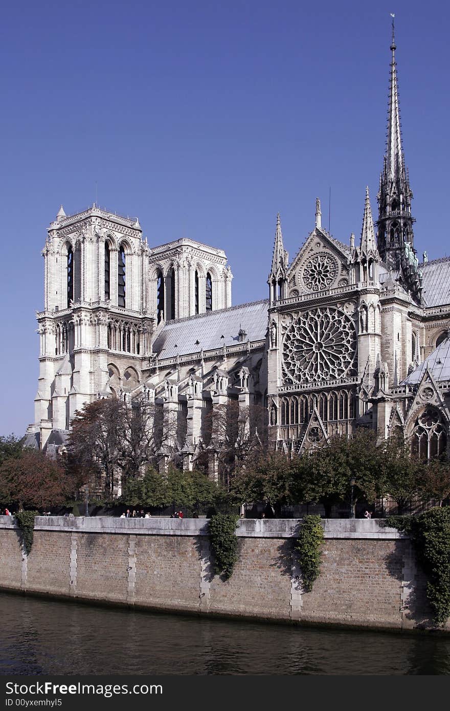 Notre Dame De Paris, Gothic Cathedral, Seine River, France. Notre Dame De Paris, Gothic Cathedral, Seine River, France