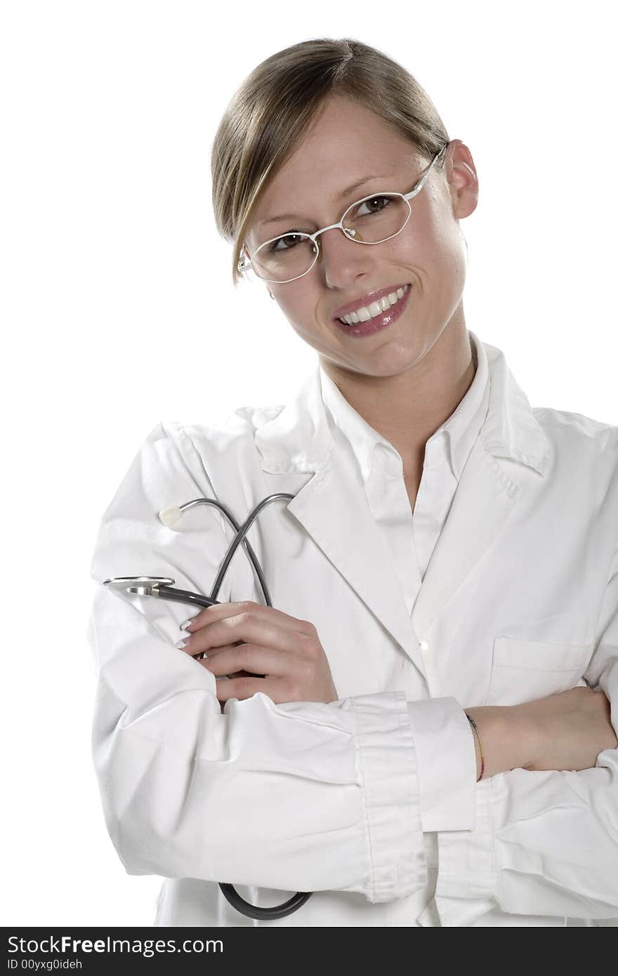 Beautiful young doctor with stethoscope. Beautiful young doctor with stethoscope