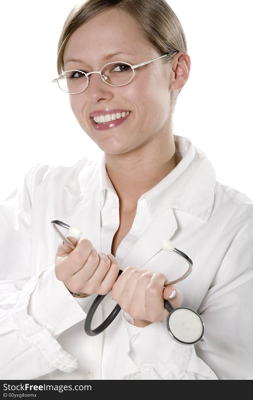 Beautiful young doctor with stethoscope. Beautiful young doctor with stethoscope