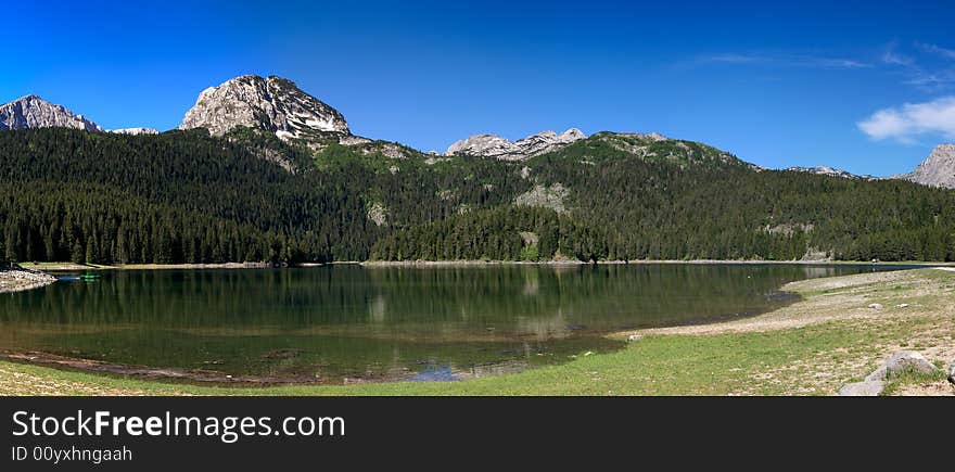 Panorama of mountain lake