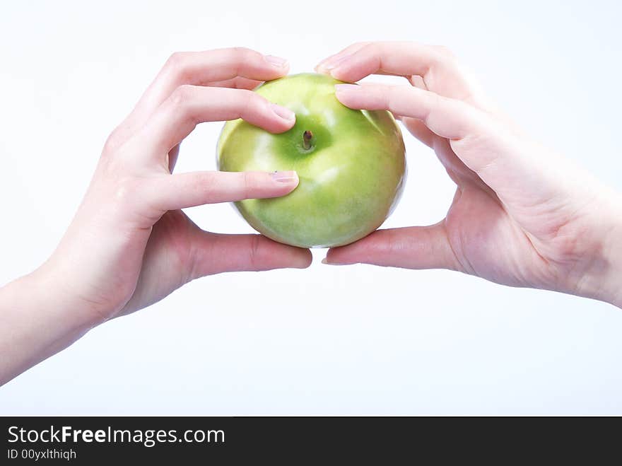 Apple in hands