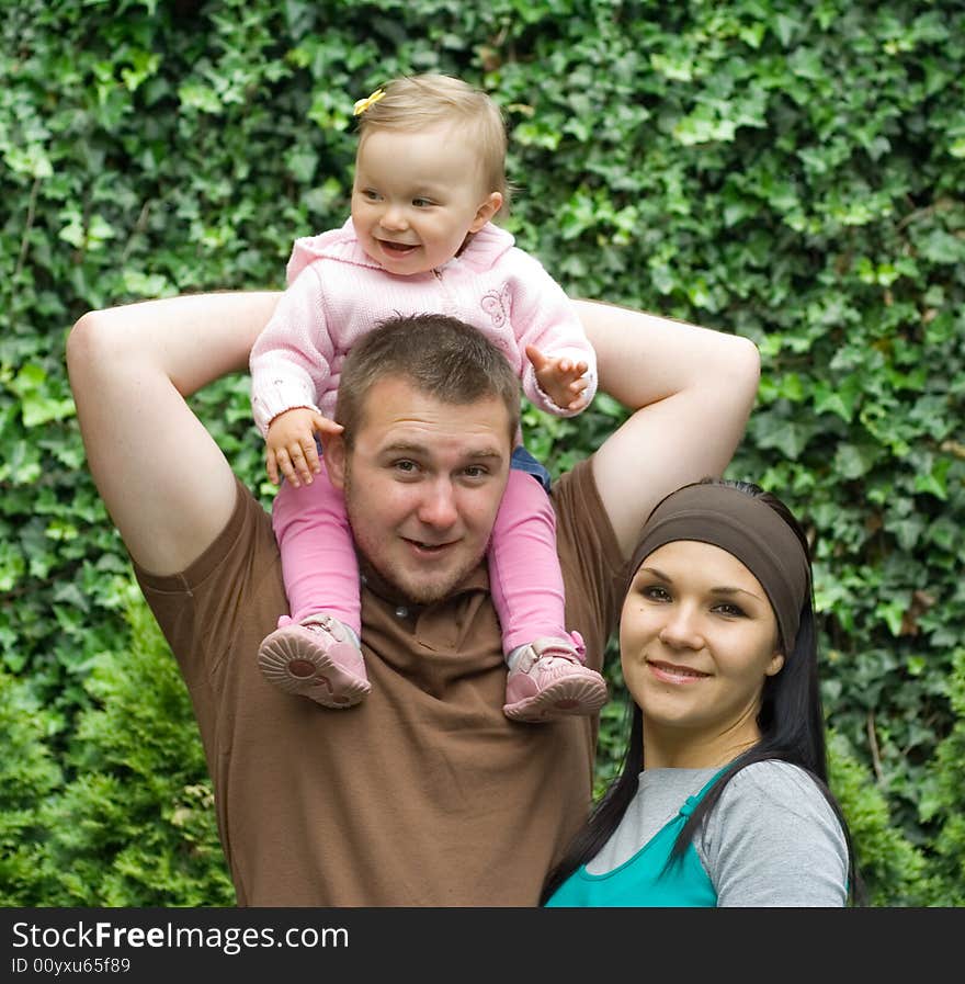 Happy family have fun outdoor