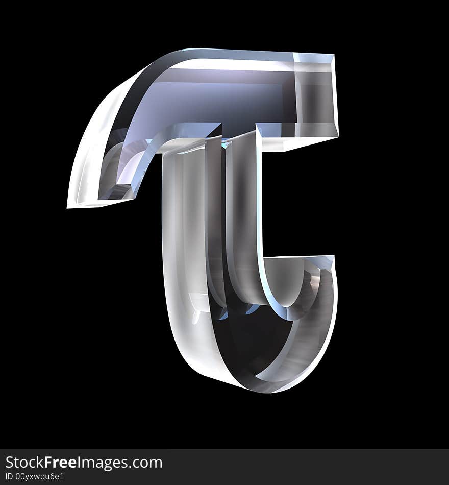 3D Tau symbol in glass