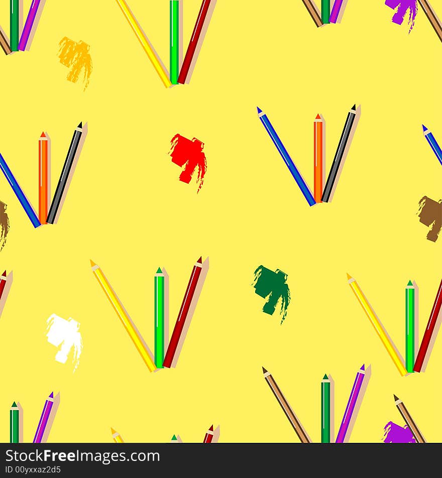 Vector illustration -seamless texture colored pencils