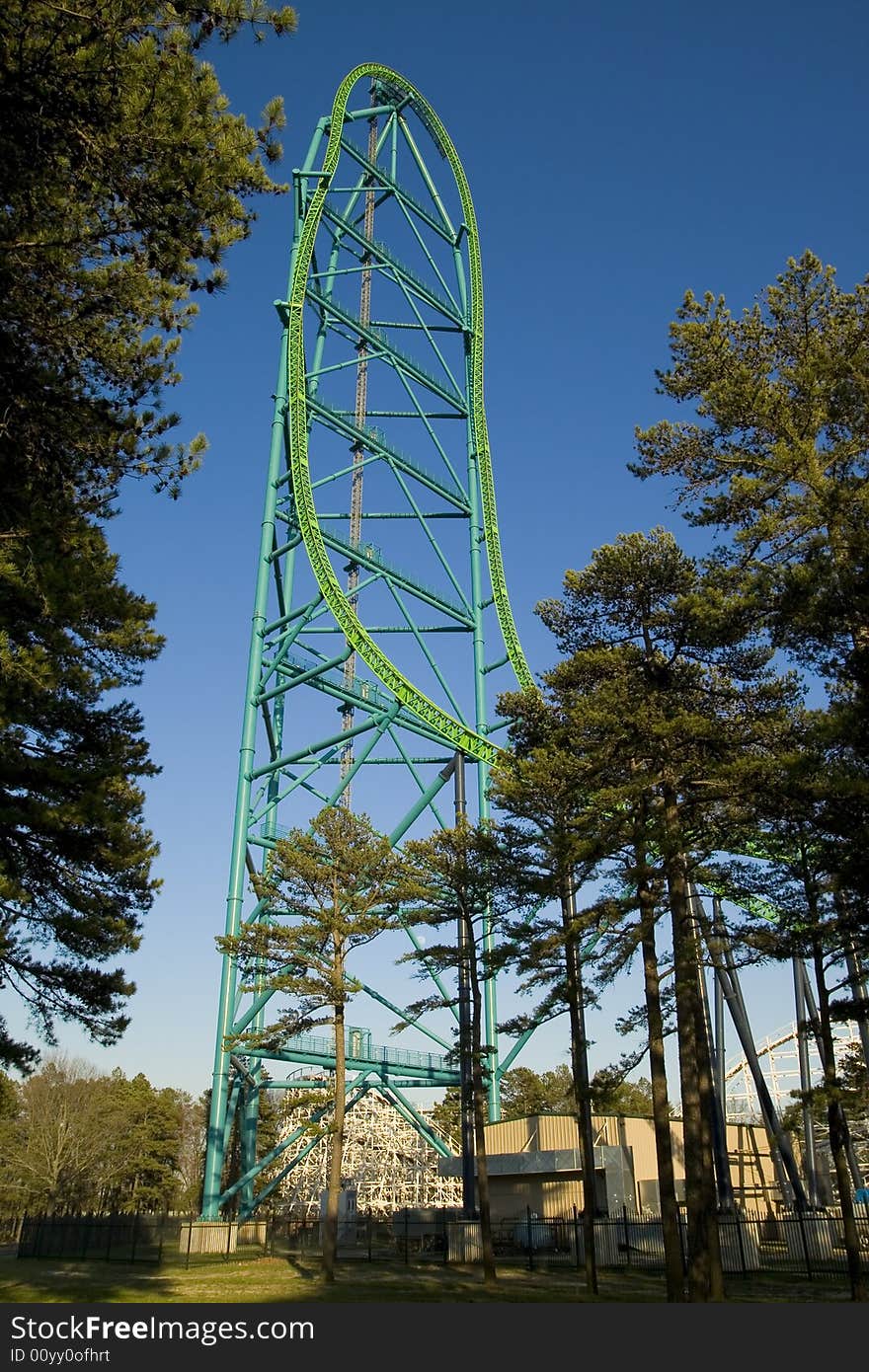 Huge Roller Coaster in a Theme Park