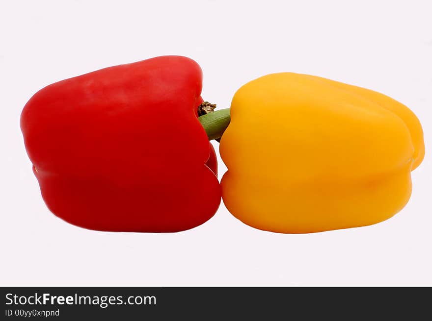 Red and yellow peppers