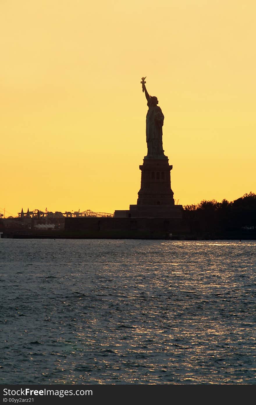 Statue of Liberty at Sunset