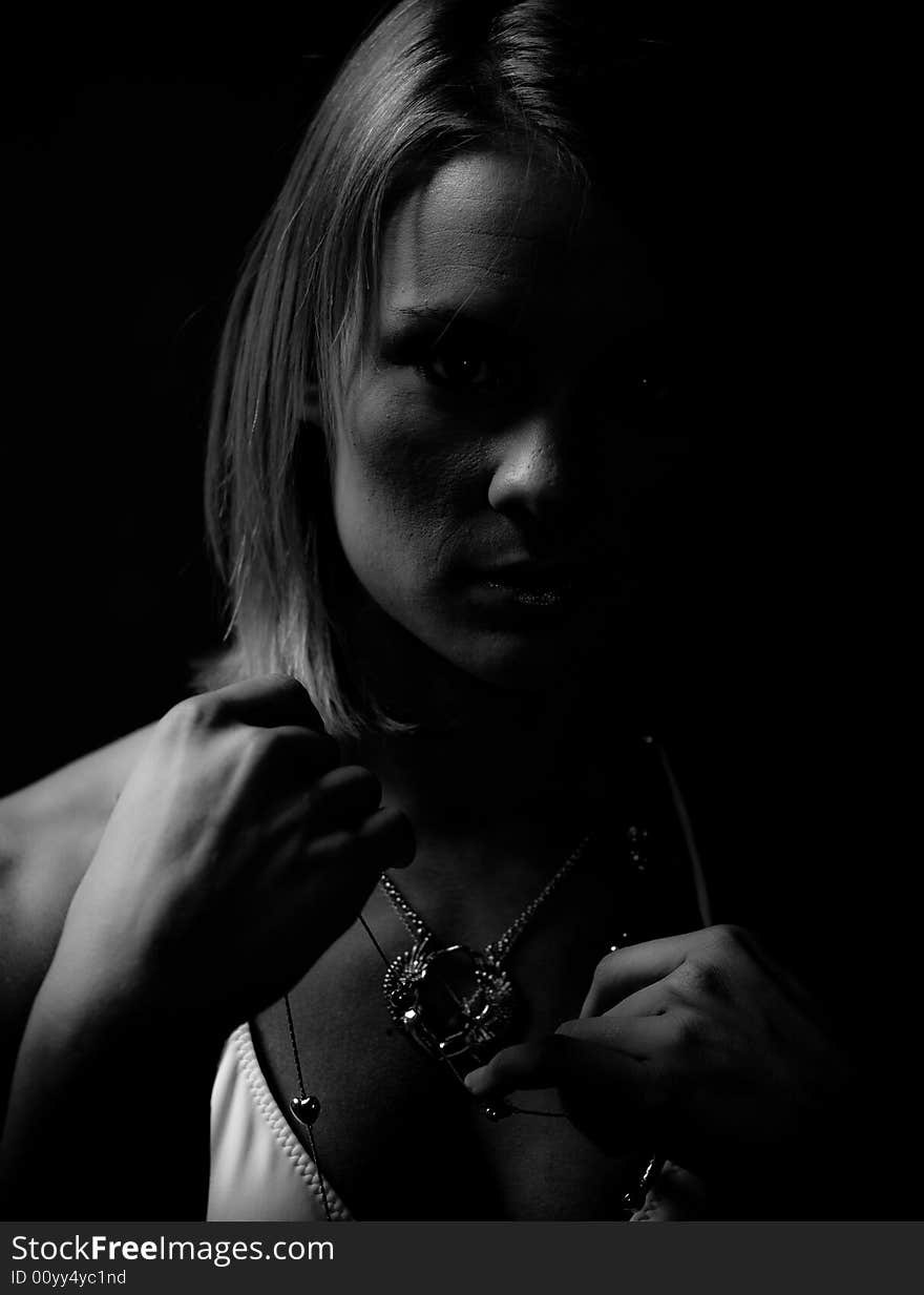 A young female model, photographed in the studio.