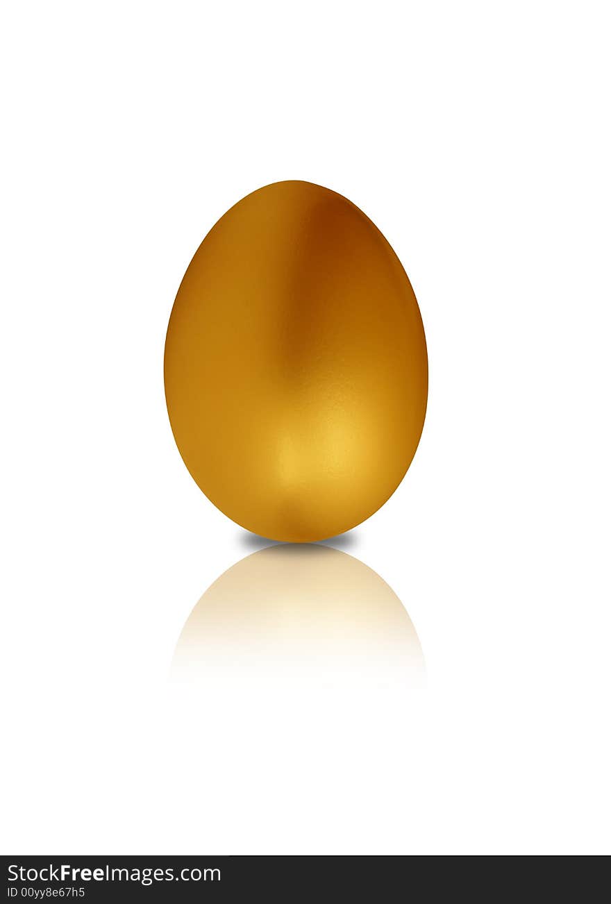 Golden Egg In White Background