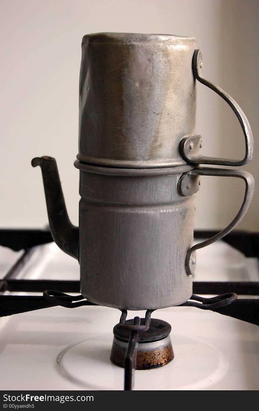 An old italian coffee maker. An old italian coffee maker