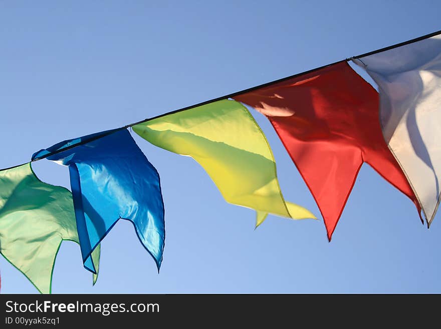 Small flag flapping on wind