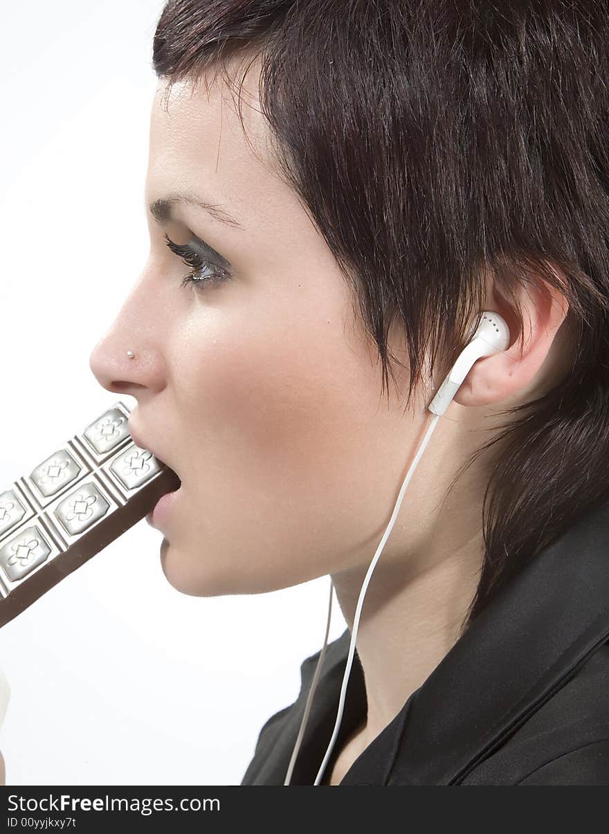 Woman with a large block of chocolate end mp3. Woman with a large block of chocolate end mp3