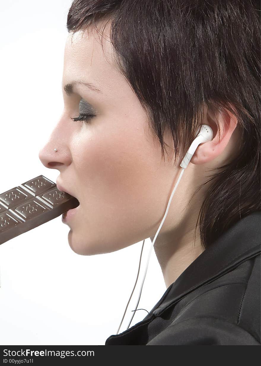 Woman with a large block of chocolate end mp3. Woman with a large block of chocolate end mp3