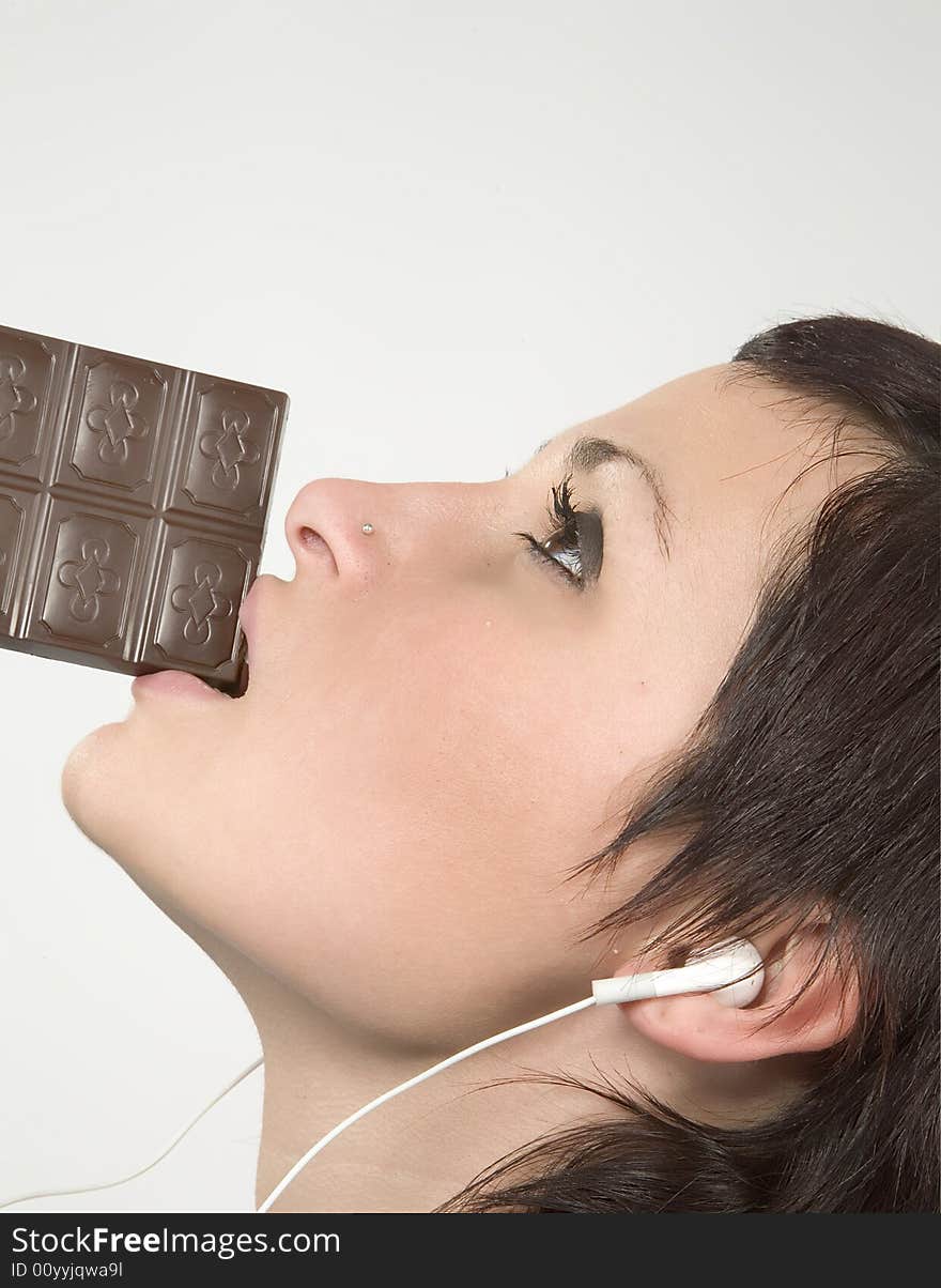 Woman with a large block of chocolate end mp3. Woman with a large block of chocolate end mp3