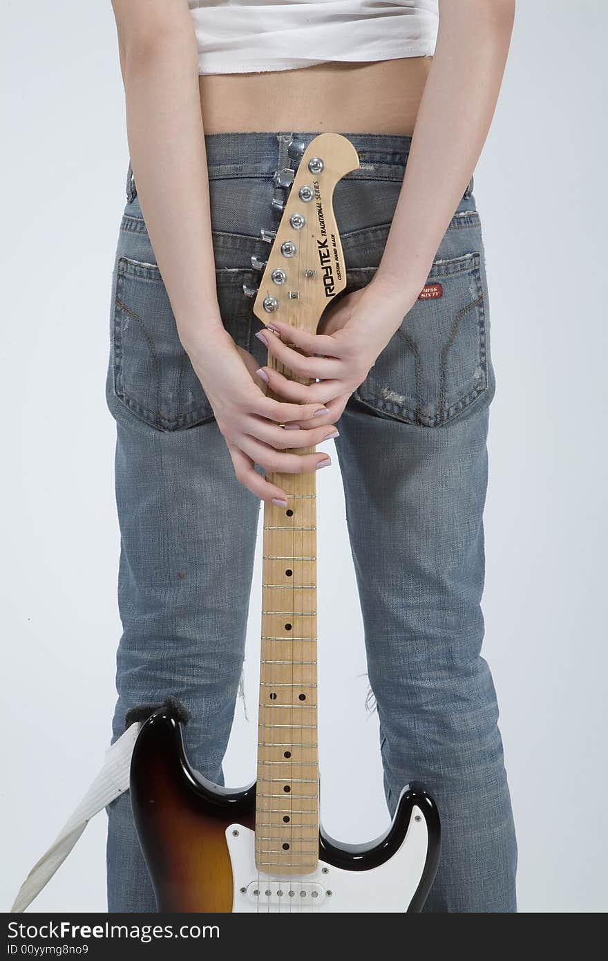 Beautiful teen guitar rocker girl