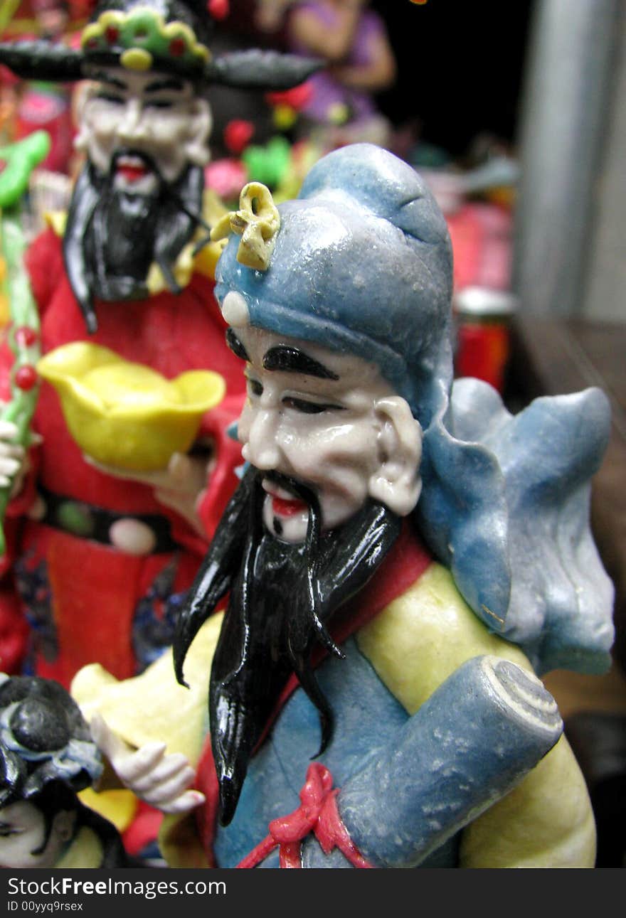 Chinese ancient  people made  out of plasticine in Sichuan,west of China. Chinese ancient  people made  out of plasticine in Sichuan,west of China