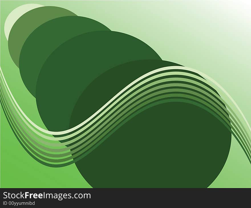 Background illustration of circles and waves in different shades of green. Background illustration of circles and waves in different shades of green