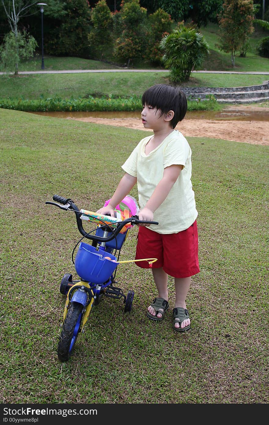 Boy & bicycle