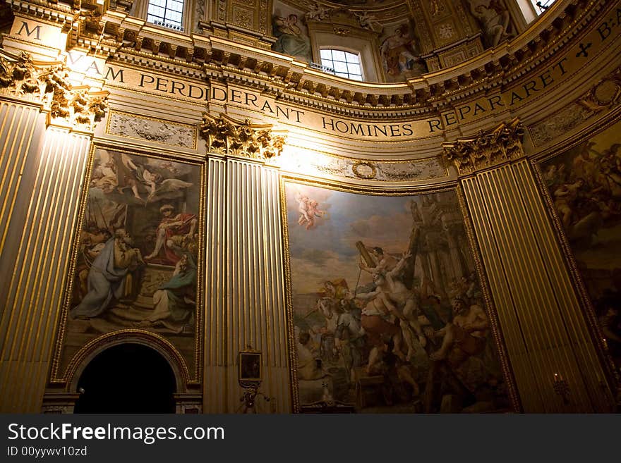 The inside of a church in Rome, Italy. The inside of a church in Rome, Italy