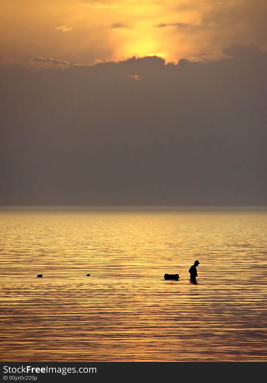 Fishing At Sunset