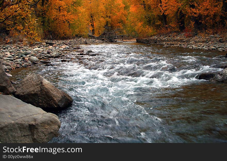 Autumn on the Big Wood River, Idaho. Autumn on the Big Wood River, Idaho