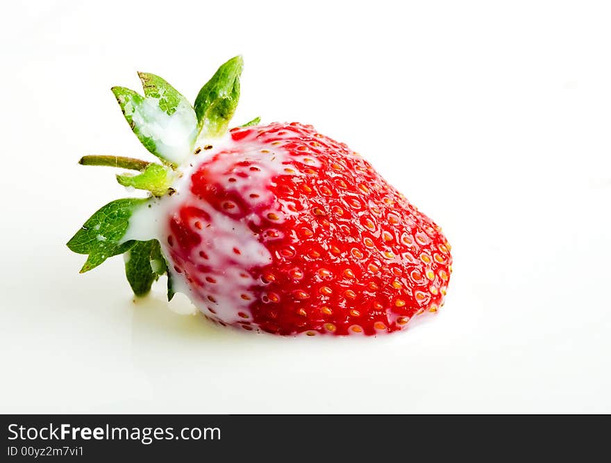 Strawberry in milk