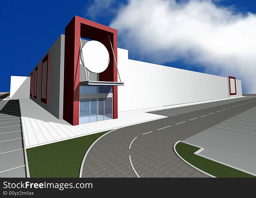 3D render of modern building