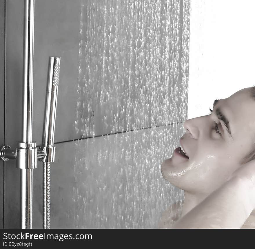 Man in a shower