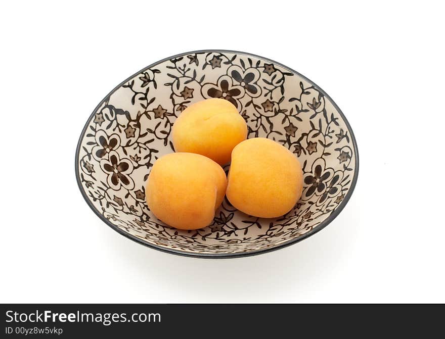 Three Apricots Isolated With Path