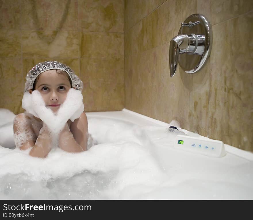 Small child happy and smiling in the bath. Small child happy and smiling in the bath