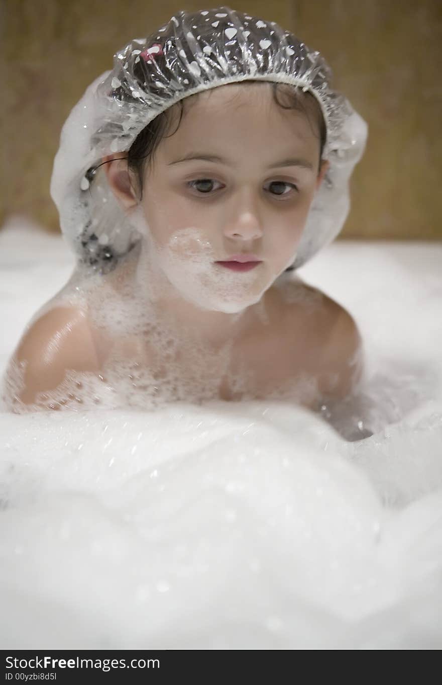 Small child happy and smiling in the bath. Small child happy and smiling in the bath