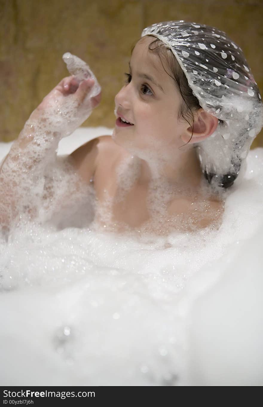 Small child happy and smiling in the bath. Small child happy and smiling in the bath