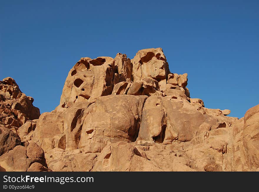 Aerated rock sculpture in Sinai desert, Egypt. Aerated rock sculpture in Sinai desert, Egypt