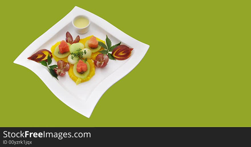 Beautiful fruits on the plate