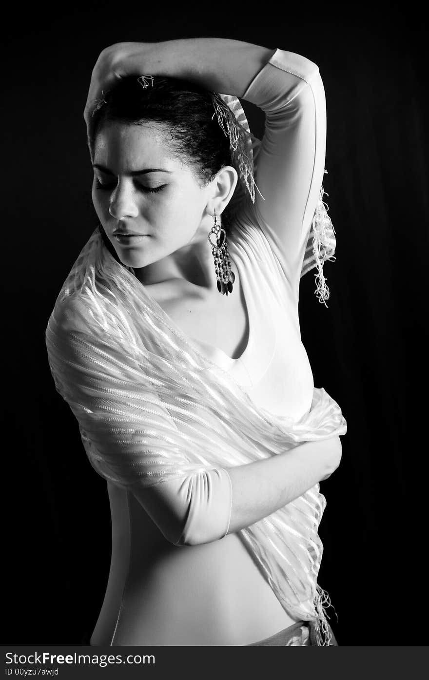 Portrait of young passionate hispanic flamenco dancer woman. Portrait of young passionate hispanic flamenco dancer woman