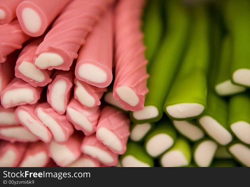 Multi-colored candy pile