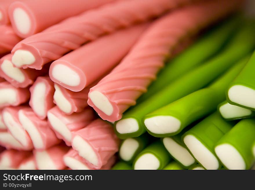 Multi-colored candy pile