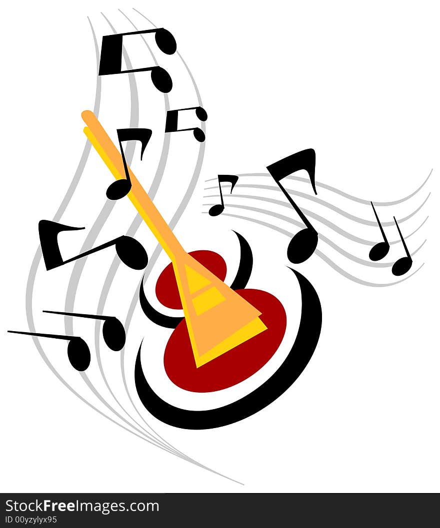 Illustration for musical guitar