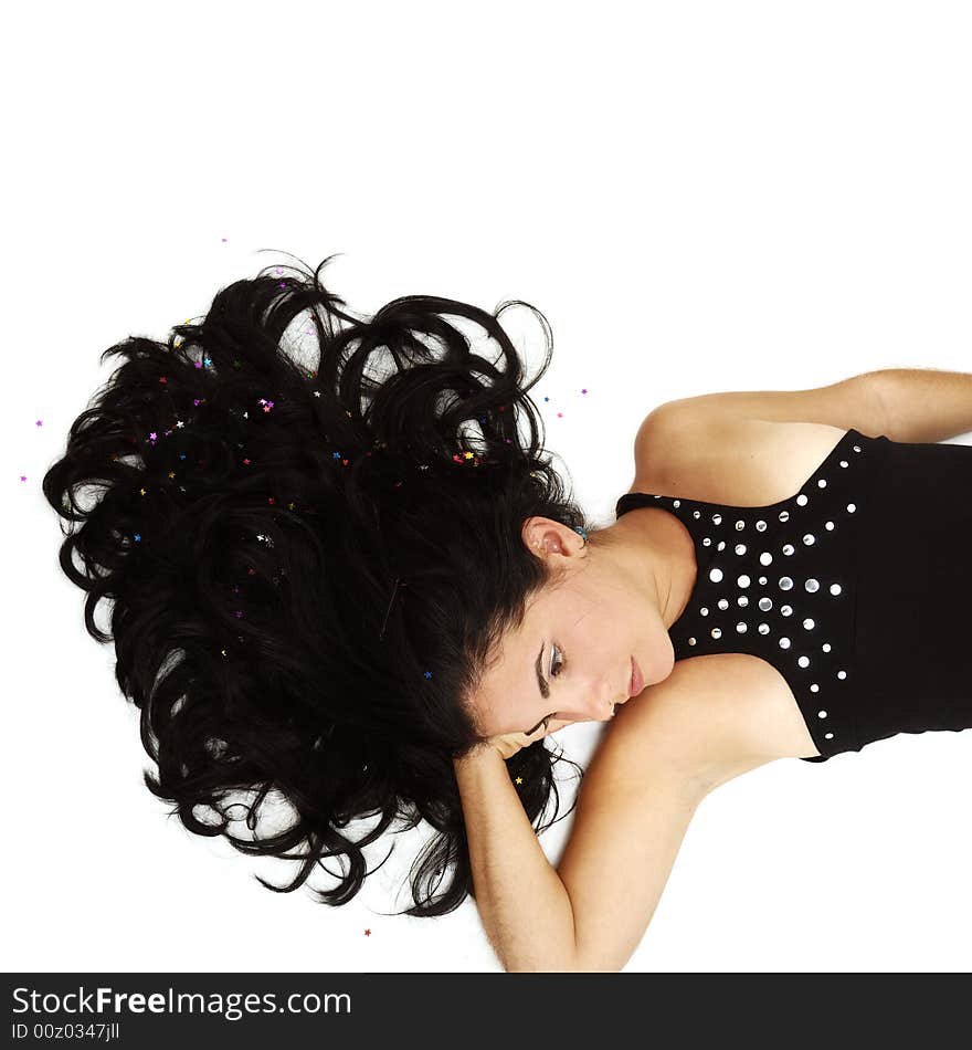 Portrait of hispanic beauty with long hair isolated. Portrait of hispanic beauty with long hair isolated